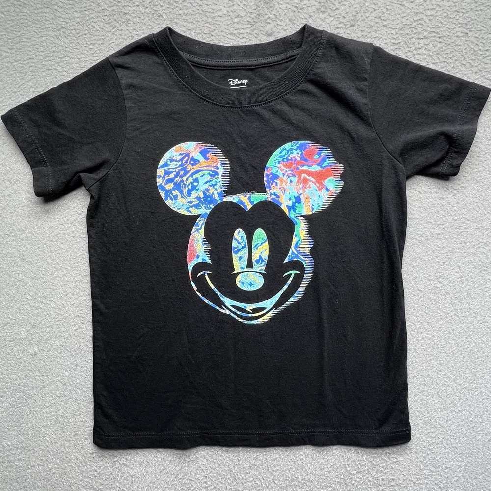 Disney Mickey Mouse Toddler T-Shirt Black Marble Graphic 5T Casual Tee